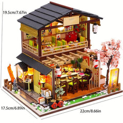 DIY Mini Sushi Shop Dollhouse Kit - 3D Puzzle Room - Assembled Model
