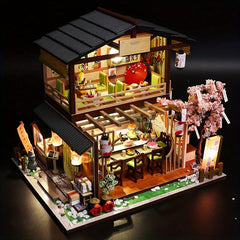 DIY Mini Sushi Shop Dollhouse Kit - 3D Puzzle Room - Assembled Model