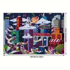 24-Piece Space City Puzzle for Kids, 2mm Thickness