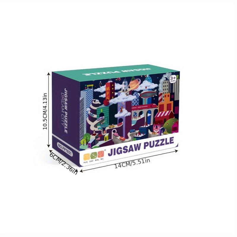 24-Piece Space City Puzzle for Kids, 2mm Thickness