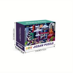 24-Piece Space City Puzzle for Kids, 2mm Thickness