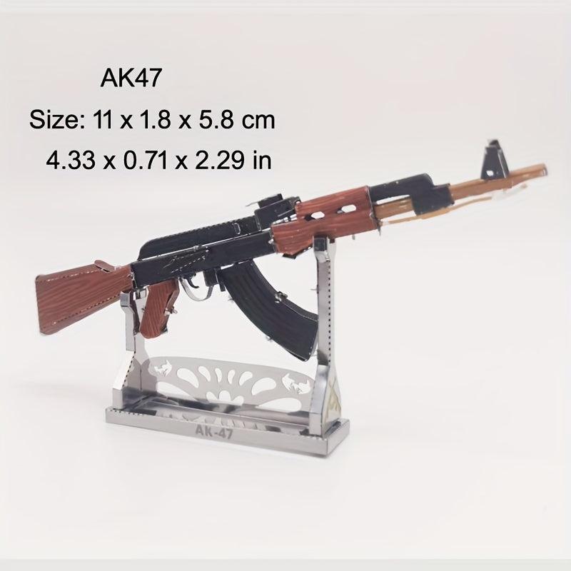 Metal Glue 3D DIY Puzzle Colorful AK47 Gun Model Educational Toy