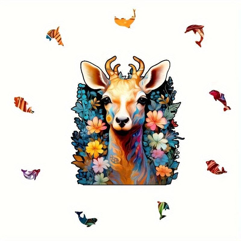 Deer Wooden Puzzle Special Shapes Adult Birthday Games