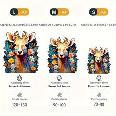 Deer Wooden Puzzle Special Shapes Adult Birthday Games