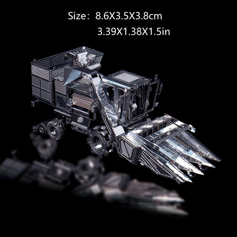 Metal 3D Puzzle DIY Engineering Vehicle Tractor Harvester Sugarcane