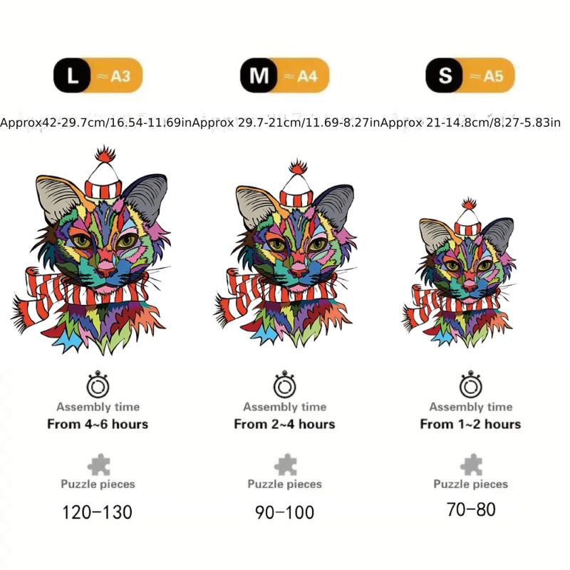 Cat Advanced Player Wooden Puzzle Creative Various Special Shapes Adult