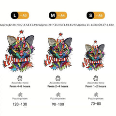 Cat Advanced Player Wooden Puzzle Creative Various Special Shapes Adult