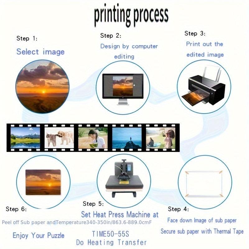 5 Sets Sublimation Blank Puzzles - DIY Customized Photo Christmas Halloween