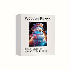 Christmas Snowman Wooden Puzzle Art For Adults