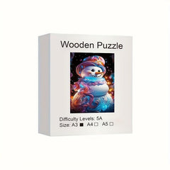 Christmas Snowman Wooden Puzzle Art For Adults