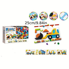 205pcs Number Building Puzzle Engineering Car Shape Puzzle