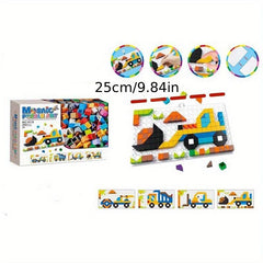 205pcs Number Building Puzzle Engineering Car Shape Puzzle
