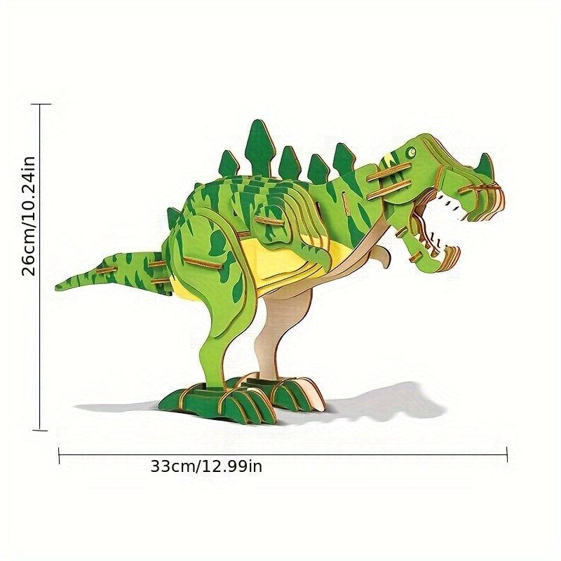3D Wooden Puzzle Toy Tyrannosaurus Rex DIY 92pc Model Kit Dinosaur Series