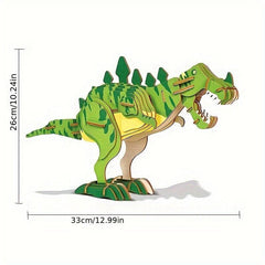 3D Wooden Puzzle Toy Tyrannosaurus Rex DIY 92pc Model Kit Dinosaur Series