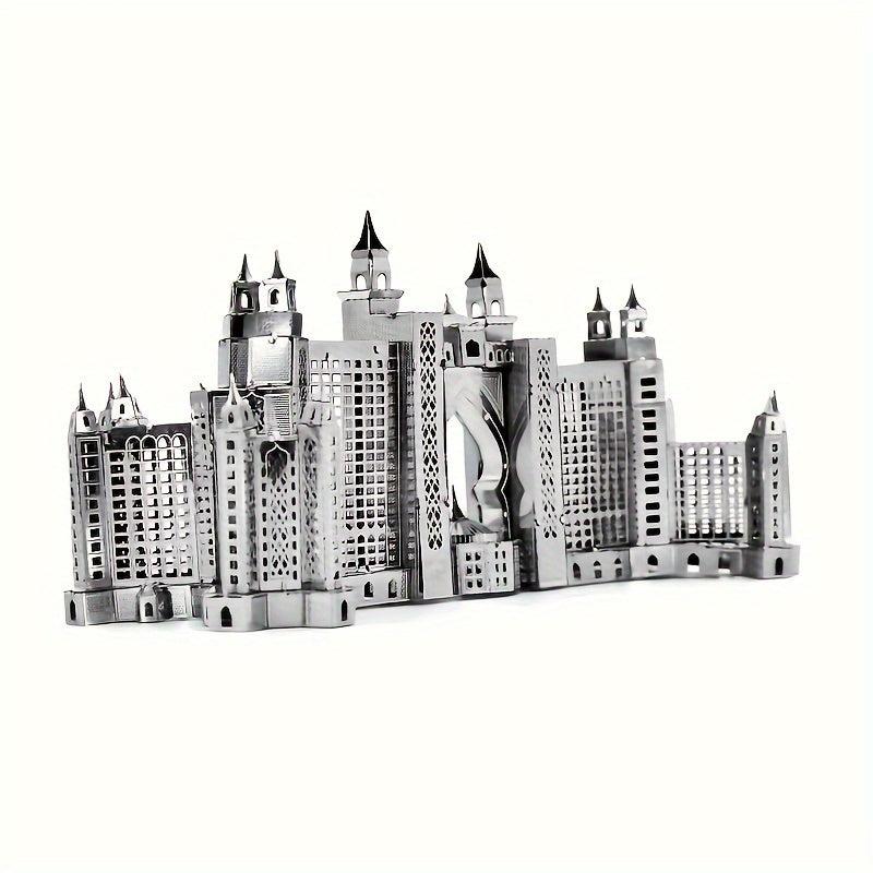 DIY Metal Assembled Toy Castle Model 3D Puzzle Building Hotel Hand Model