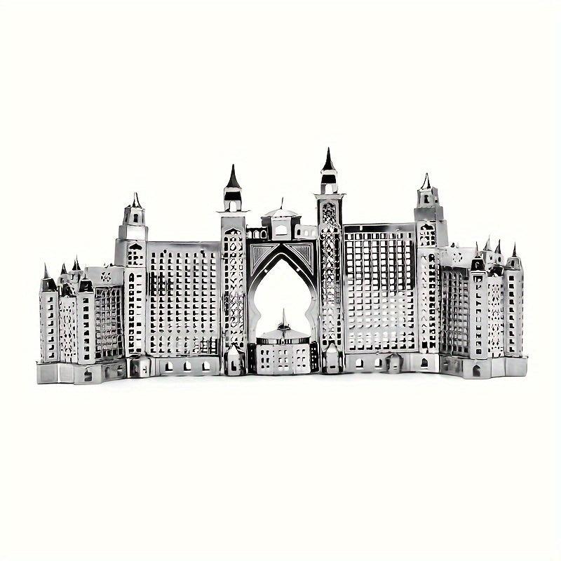 DIY Metal Assembled Toy Castle Model 3D Puzzle Building Hotel Hand Model