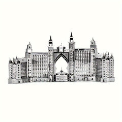DIY Metal Assembled Toy Castle Model 3D Puzzle Building Hotel Hand Model