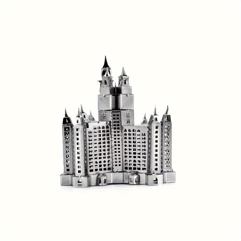 DIY Metal Assembled Toy Castle Model 3D Puzzle Building Hotel Hand Model