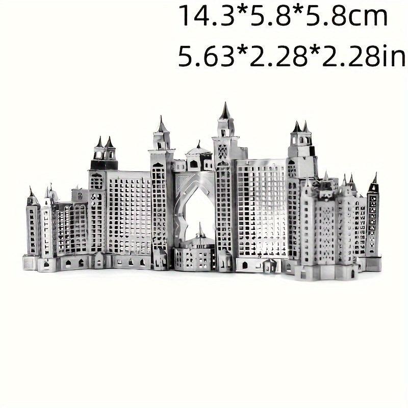 DIY Metal Assembled Toy Castle Model 3D Puzzle Building Hotel Hand Model