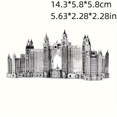 DIY Metal Assembled Toy Castle Model 3D Puzzle Building Hotel Hand Model