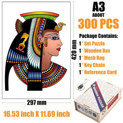 Egyptian Lady Irregular Wooden Puzzle With Wooden Box