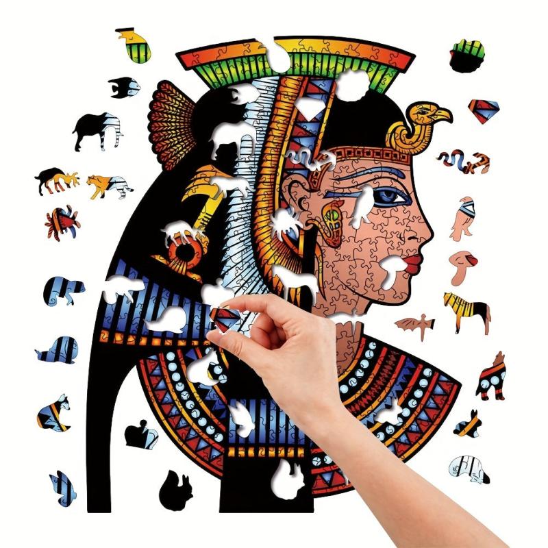 Egyptian Lady Irregular Wooden Puzzle With Wooden Box