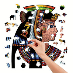 Egyptian Lady Irregular Wooden Puzzle With Wooden Box