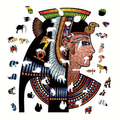 Egyptian Lady Irregular Wooden Puzzle With Wooden Box