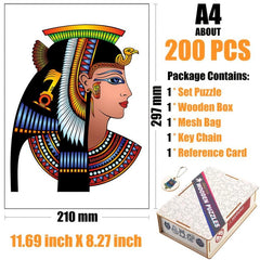 Egyptian Lady Irregular Wooden Puzzle With Wooden Box