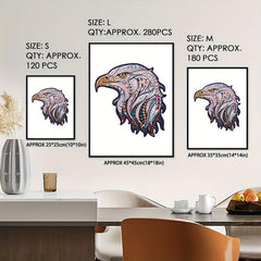 Eagle Wooden Puzzle Difficult Irregular Unique Pieces Gift Packaging