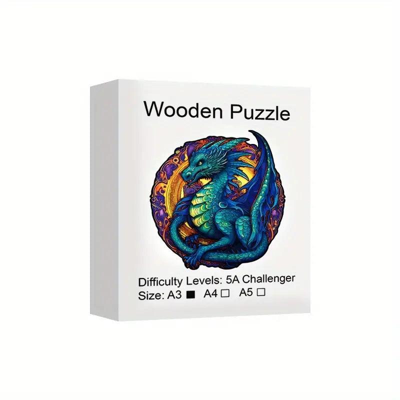 Wooden Dragon King Puzzle for Adults and Children