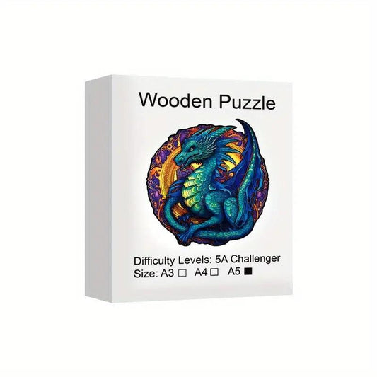 Wooden Dragon King Puzzle for Adults and Children