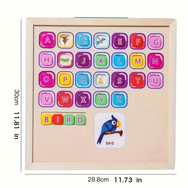 Wooden Magnetic Alphabet Spelling Words Puzzle