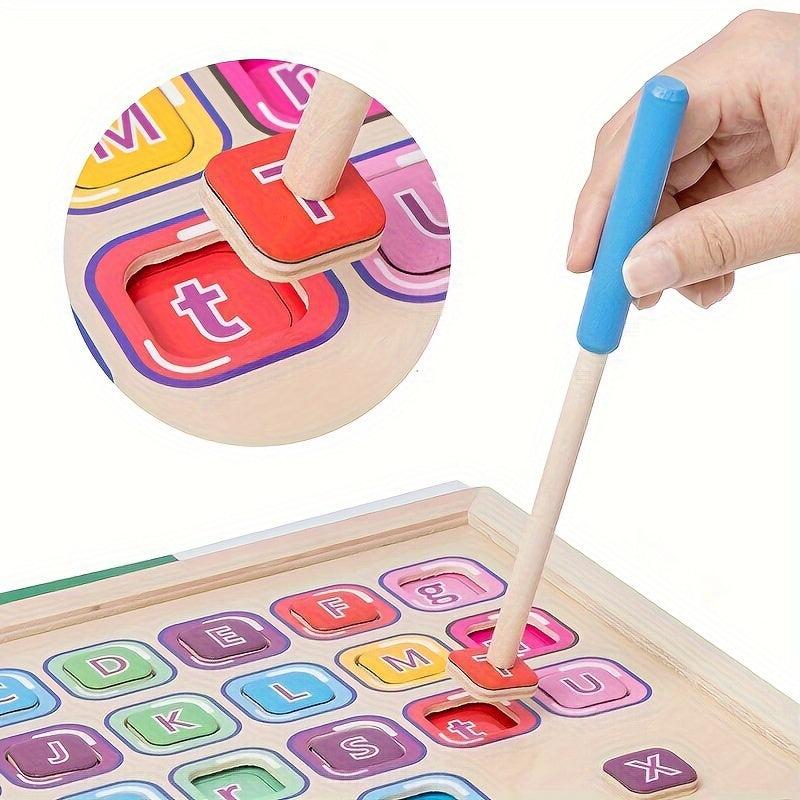 Wooden Magnetic Alphabet Spelling Words Puzzle