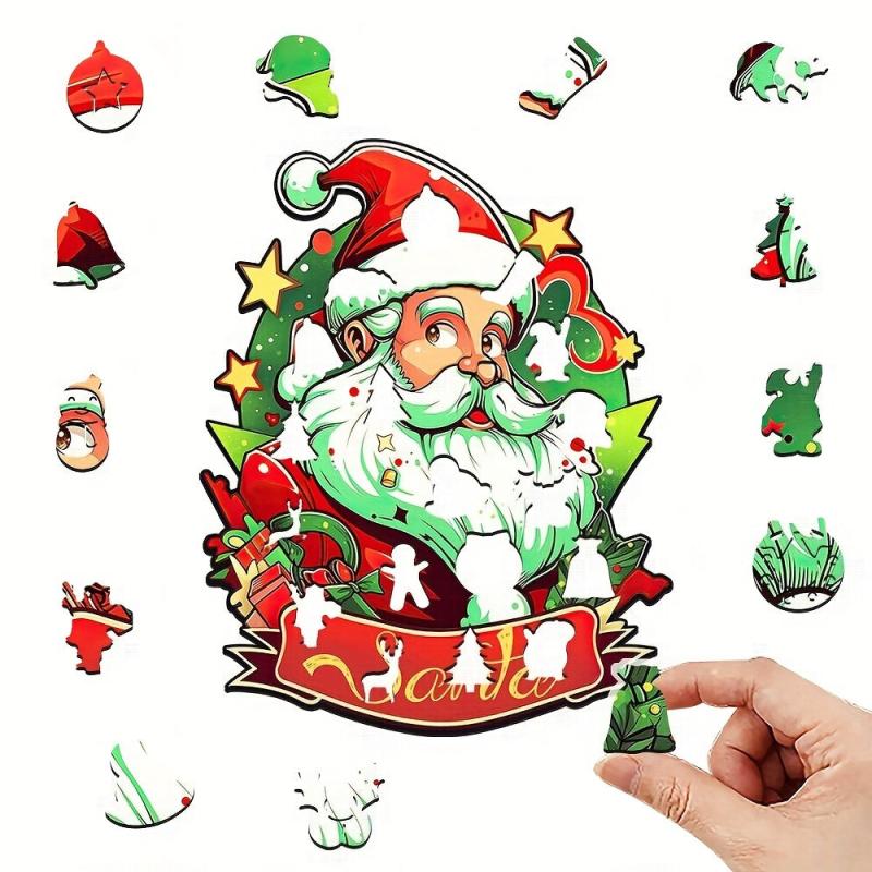 Christmas Santa Claus Wooden Puzzle Box