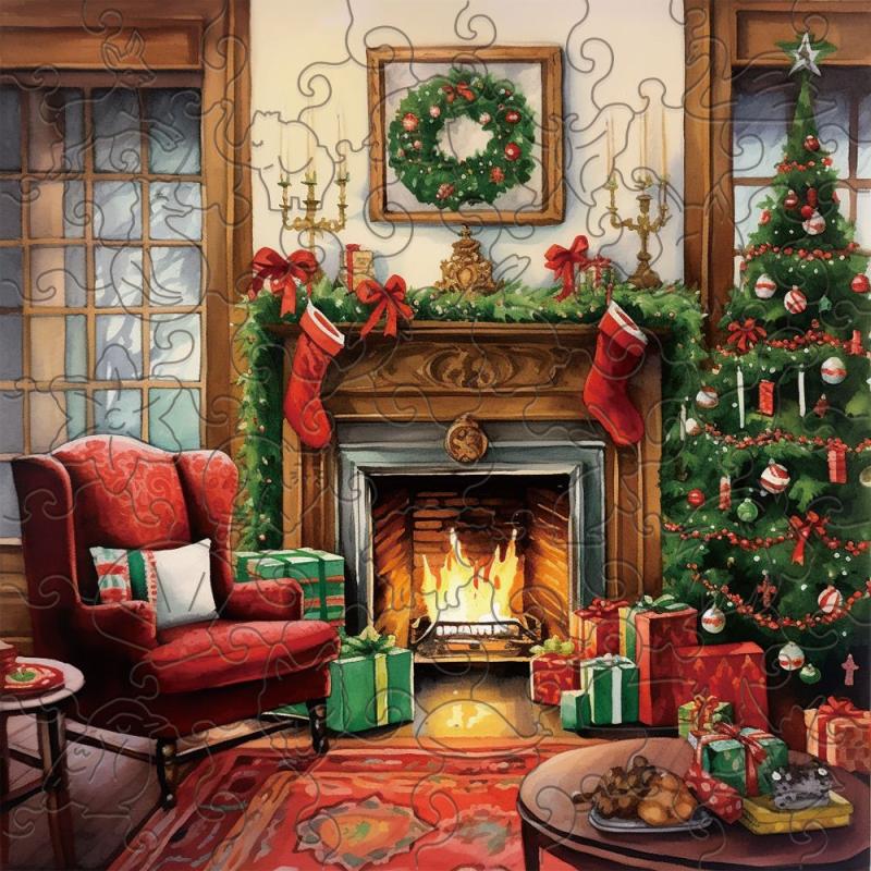 Christmas Fireplace Puzzle Special Shaped Animal Puzzle For Adults