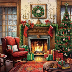 Christmas Fireplace Puzzle Special Shaped Animal Puzzle For Adults