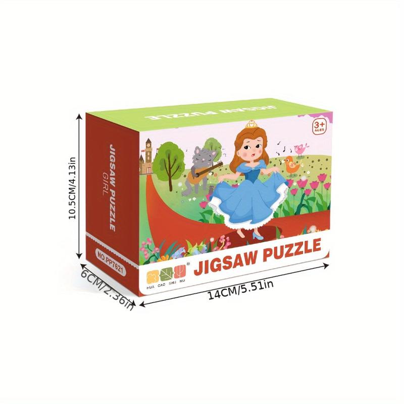 Kids Puzzle 24 Pieces Princess Fairy Tale Wolf Grass Flower Grass Organ