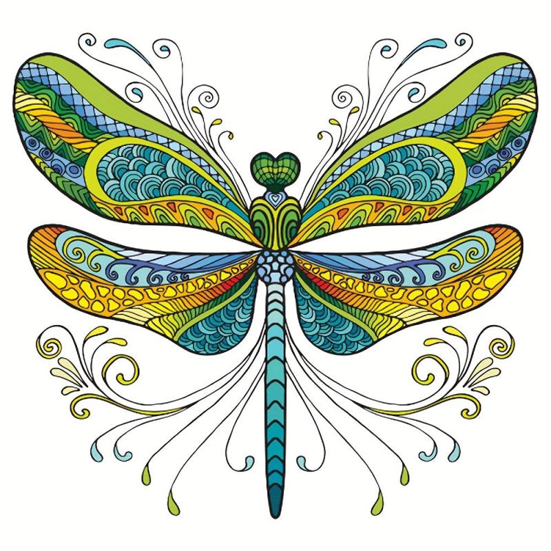 Dragonfly Pattern Wooden Puzzle Wall Hanging Model Toy