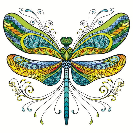 Dragonfly Pattern Wooden Puzzle Wall Hanging Model Toy
