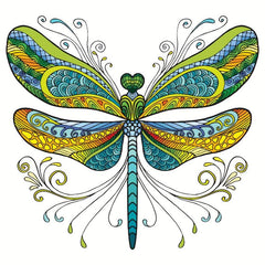 Dragonfly Pattern Wooden Puzzle Wall Hanging Model Toy