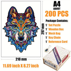 Wolf Wood Puzzle With Wooden Box