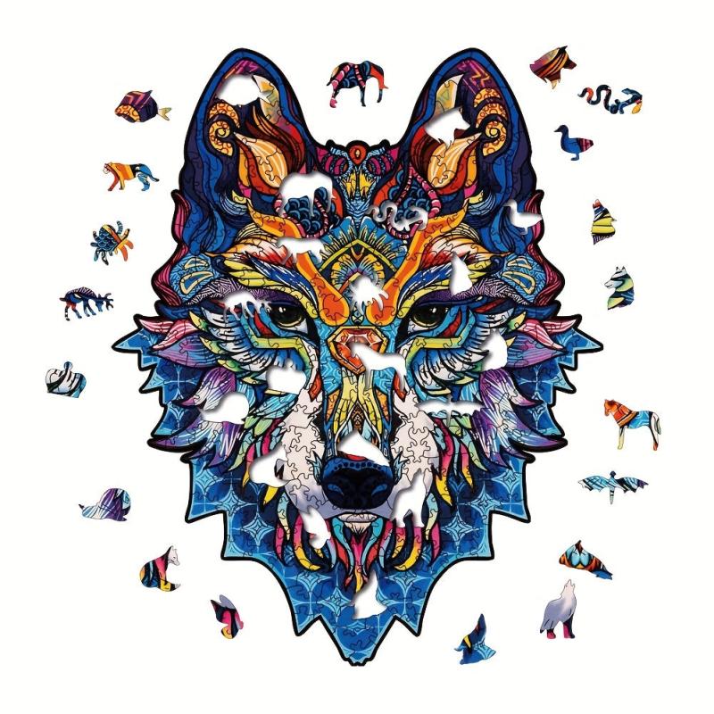 Wolf Wood Puzzle With Wooden Box