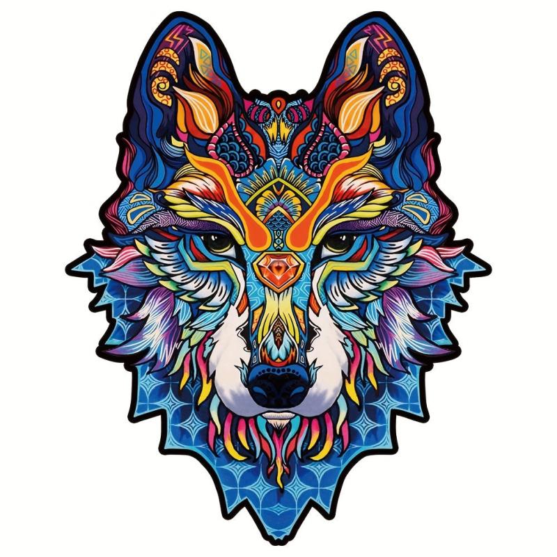 Wolf Wood Puzzle With Wooden Box