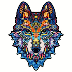 Wolf Wood Puzzle With Wooden Box