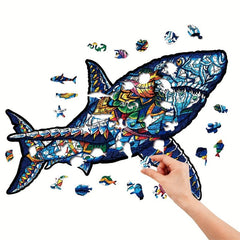 Shark Wood Puzzle in Wooden Box