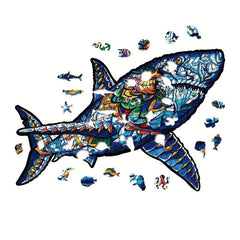 Shark Wood Puzzle in Wooden Box