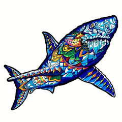 Shark Wood Puzzle in Wooden Box