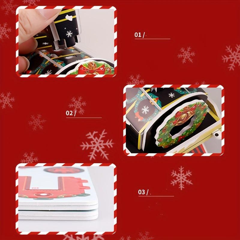 Christmas 3D Jigsaw Puzzle Train Tree Snowman House DIY Puzzle