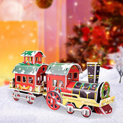 Christmas 3D Jigsaw Puzzle Train Tree Snowman House DIY Puzzle